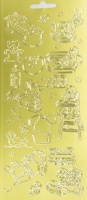 Контурные наклейки "Малыш", лист 10x24,5 см, цвет золото