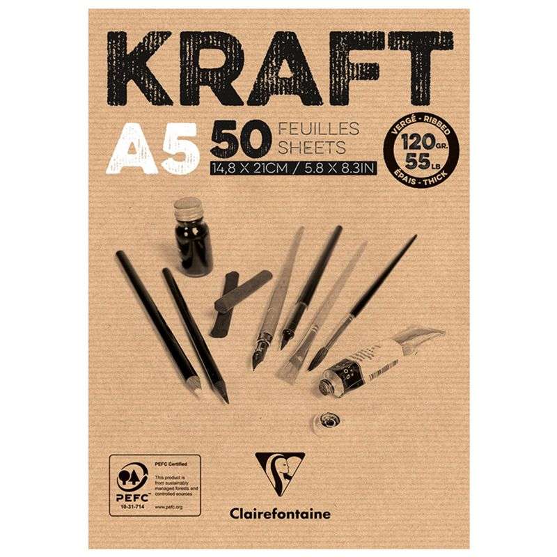  -  50., 5 Clairefontaine "Kraft",  , 120/2, , 