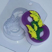 8 марта - Мимоза по диагонали, форма для мыла пластиковая Ex