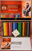 KOH-I-NOOR 3725 (36) Набор высококачественных акварельных цветных карандашей "Mondeluz", 36 цветов, 