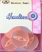 Пуговица Hemline "Basic", пластик, 26 мм, 5 шт. в пластиковом боксе,  оранжевый .