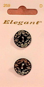 Пуговицы "Elegant"   3/4'' (19mm) 2 шт на блистере, цена за блистер Black .