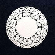 Салфетка ажурная бумажная, форма круглая, диаметр 14 см, цвет белый