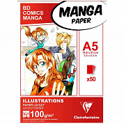 Скетчбук для маркеров 50л., А5 Clairefontaine "Manga Illustrations", на склейке, 100г/м2