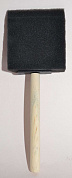 Кисть плоская, поролон, 60 мм, деревянная  ручка