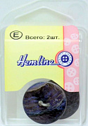 Пуговица Hemline "Shell", ракушка, 25 мм, 2 шт. в пластиковом боксе,  голубой .