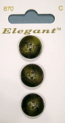  "Elegant"   5/8'' (16mm.) Olive 2-Hole .