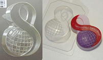 8 марта - Глобус, форма для мыла пластиковая