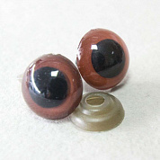 Фурнитура "Глазки для игрушек" 16 мм, с заглушками (2 шт) SF-2141, темно-коричневый