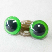 Фурнитура "Глазки для игрушек" 18 мм, с заглушками (2 шт) SF-2142, зеленый