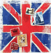 Салфетка для декупажа (набор 10шт) "Британский",33 x33 см 1035348
