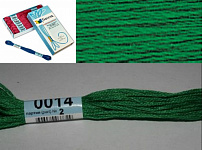 Нитки для вышивания "Gamma"    мулине  ( 0001-0206 )  х/б   24 x  8 м №0014 яр.зеленый