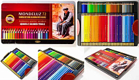 KOH-I-NOOR 3727 (72) Набор высококачественных акварельных цветных карандашей "Mondeluz", 72 цвета, в