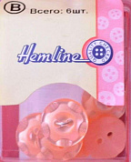 Пуговица Hemline "Basic", пластик, 22 мм, 6 шт. в пластиковом боксе,  оранжевый .