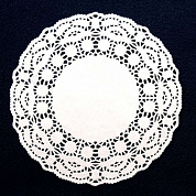 Салфетка ажурная бумажная, форма круглая, диаметр 16,5 см, цвет белый