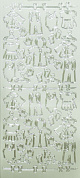 Контурные наклейки "Детская одежда", лист 10x24,5 см, цвет серебро