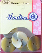 Пуговица Hemline "Basic", пластик, 24 мм, 9 шт. в пластиковом боксе,  полированный серый .