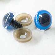 Фурнитура "Глазки для игрушек" 18 мм, с заглушками (2 шт) SF-2142, синий
