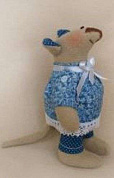 Набор для изготовления текстильной игрушки 22см "Mouse Story" арт.M002, Мышка флисовая, Ваниль