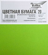 FOLIA Бумага цветная, 130 г/м2, A4, 20 л, зеленый травяной