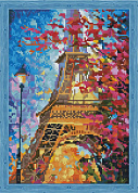 Набор для творчества на подрамнике Алмазная мозаика "Весной в Париже", 30х40 см.