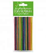 деревянные палочки круглые цветные  10 см, ? 3 мм, 25 шт