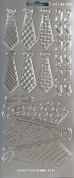 Контурные наклейки "Галстуки", лист 10x24,5 см, цвет серебристый