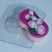 8 марта - Розы по диагонали, форма для мыла пластиковая Ex