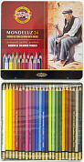 KOH-I-NOOR 3724 (24) Набор высококачественных акварельных цветных карандашей "Mondeluz", 24 цвета, в
