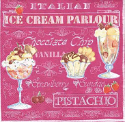 Салфетка бумажная 33х33см( 1шт.) 13308956- Мороженое
на розовом