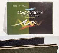 KROYTER Альбом-склейка для пастели, 207 х 297 мм, плотность 760 г/м2, 10 л, зелёный и чёрный картон