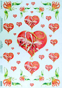 "Love2Art"   бумага рисовая   IRP   32х45   5 шт. 0095 Сердце и орхидеи