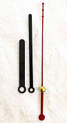 Комплект металлических стрелок ЧМ-16 (часовая, минутная, секундная), 60/95 мм, черный