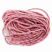 Шнур декоративный, двухцветный 0,5 см*10 м (ВР-596) розовый