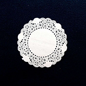Салфетка ажурная бумажная, форма круглая, диаметр 10 см, цвет белый
