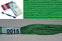 Нитки для вышивания "Gamma"    мулине  ( 0001-0206 )  х/б   24 x  8 м №0015 св.зеленый